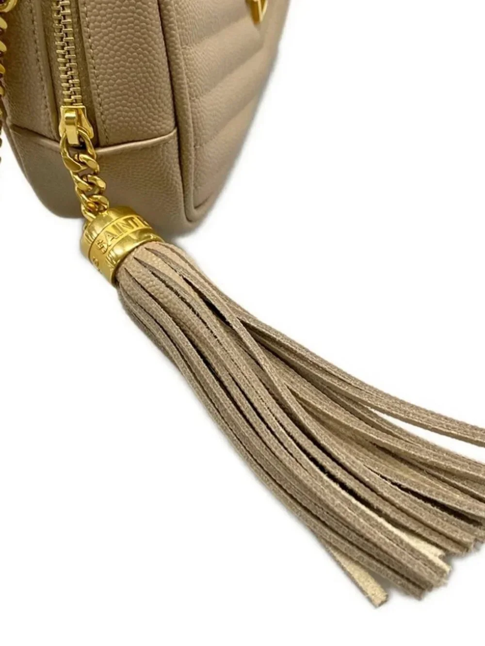 SAINT LAURENT PARIS Lou Mini Bag 612579 Pink Beige Leather Shoulder Bag